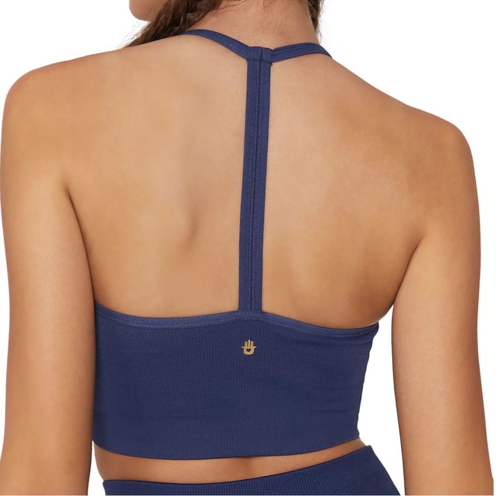 Spiritual Gangster Navy Icon T-Back Sports Bra